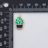 18K Gold PVD Cactus charm 22k s Gold Charms - Tarnish Resistant
