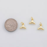 18K Gold PVD Whale dolphin tail ocean beach charm charm s Charms - Tarnish Resistant