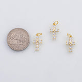 18K Gold PVD Cross charm s Charms - Tarnish Resistant