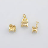 18K Gold PVD 3D Chair charm s Charms - Tarnish Resistant