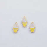 18K Gold PVD Ice cream charm 22k s Gold Charms - Tarnish Resistant