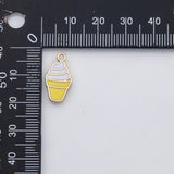18K Gold PVD Ice cream charm 22k s Gold Charms - Tarnish Resistant