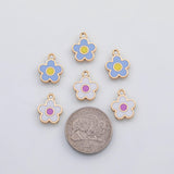 18K Gold PVD Flower charm 22k s Gold Charms - Tarnish Resistant