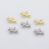 18K Gold PVD Weiner dog dachshund charm s Charms - Tarnish Resistant