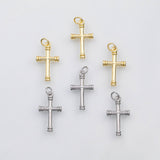 18K Gold PVD Cross charm s Charms - Tarnish Resistant