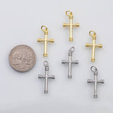 18K Gold PVD Cross charm s Charms - Tarnish Resistant