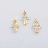 18K Gold PVD Cross charm s Charms - Tarnish Resistant