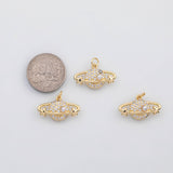 18K Gold PVD Planet saturn space charm s Charms - Tarnish Resistant
