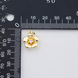 18K Gold PVD Flower charm s Charms - Tarnish Resistant