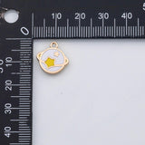 18K Gold PVD Moon Space charm 22k s Gold Charms - Tarnish Resistant