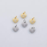 18K Gold PVD Heart cross charm s Charms - Tarnish Resistant