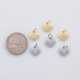 18K Gold PVD Heart cross charm s Charms - Tarnish Resistant