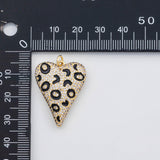 18K Gold PVD Jaguar leopard skin heart charm s Charms - Tarnish Resistant