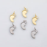 18K Gold PVD Foot feet charm s Charms - Tarnish Resistant