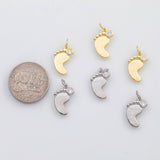 18K Gold PVD Foot feet charm s Charms - Tarnish Resistant