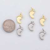 18K Gold PVD Foot feet charm s Charms - Tarnish Resistant