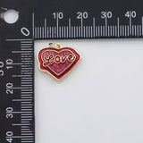 18K Gold PVD Love heart charm enamel charm charm s Charms - Tarnish Resistant