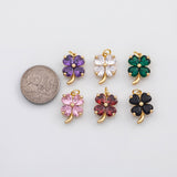 18K Gold PVD Four Leaf Clover charm Mother of pearl charm s Charms - Tarnish Resistant