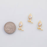 18K Gold PVD Flower charm s Gold Charms - Tarnish Resistant