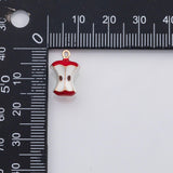 18K Gold PVD Apple Core charm Charms - Tarnish Resistant