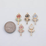 18K Gold PVD Rose flower charm 22k s Gold Charms - Tarnish Resistant