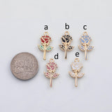 18K Gold PVD Rose flower charm 22k s Gold Charms - Tarnish Resistant