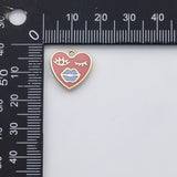 18K Gold PVD Smiling Heart charm 22k s Gold Charms - Tarnish Resistant