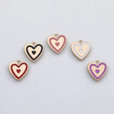 18K Gold PVD Double Heart charm 22k s Gold Charms - Tarnish Resistant