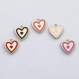 18K Gold PVD Double Heart charm 22k s Gold Charms - Tarnish Resistant