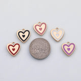 18K Gold PVD Double Heart charm 22k s Gold Charms - Tarnish Resistant