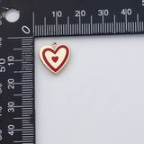 18K Gold PVD Double Heart charm 22k s Gold Charms - Tarnish Resistant