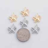 18K Gold PVD Starfish charm 22k s Gold Charms - Tarnish Resistant