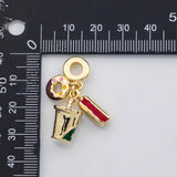 18K Gold PVD Coffee hot dogs donuts Charm Charms Pora Style Charms Large hole charm - Tarnish Resistant