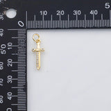 18K Gold PVD Sword charm s Gold Charms - Tarnish Resistant