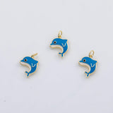 18K Gold PVD Dolphin charm s Gold Charms - Tarnish Resistant