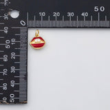 18K Gold PVD Lip charm s Gold Charms - Tarnish Resistant
