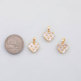 18K Gold PVD Heart Charms s White Gold Charms - Tarnish Resistant