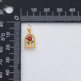 18K Gold PVD Rose Flower charm koi gold Rose Flower 22K s Charms - Tarnish Resistant