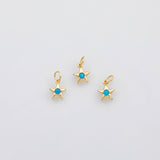 18K Gold PVD Star turquoise charm s Charms - Tarnish Resistant