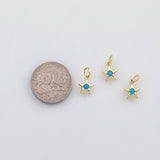 18K Gold PVD Star turquoise charm s Charms - Tarnish Resistant