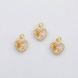 18K Gold pvd Heart rose charm s Charms - Tarnish Resistant