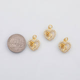 18K Gold PVD Heart rose charm s Charms - Tarnish Resistant