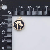 18K Gold PVD Palm Tree Charms s White Gold Charms - Tarnish Resistant