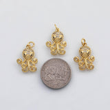 18K Gold PVD Octopus charm koi gold Octopus Pendant s Charms - Tarnish Resistant