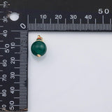 18K Gold PVD Real jade round charm gold Bead pendant charm s Charms - Tarnish Resistant
