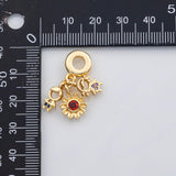 18K Gold PVD Flowers boys girls Large hole charm Charm Charms Pora Style Charms Bracelet - Tarnish Resistant