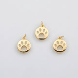 18K Gold pvd Paws charm dog paw pet charm charm s Charms - Tarnish Resistant