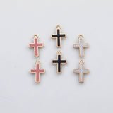 18K Gold PVD Cross Charms s White Gold Charms - Tarnish Resistant