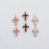 18K Gold PVD Cross Charms s White Gold Charms - Tarnish Resistant