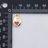 18K Gold PVD Heart pink enamel charm s Charms - Tarnish Resistant